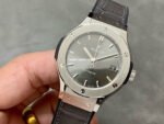 HB Factory Hublot Classic Fusion Racing Grey 565.NX.7071.LR 38mm Titanium Leather Strap Grey Dial - Image 3