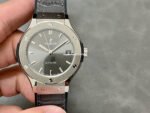 HB Factory Hublot Classic Fusion Racing Grey 565.NX.7071.LR 38mm Titanium Leather Strap Grey Dial