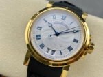 HG Factory Breguet Marine 5817BA129V8 39mm Gold Rubber Strap Silver Dial - Image 3