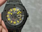 HUB Factory Hublot Big Bang Ferrari 401.CQ.0129.VR 45mm Carbon Leather Strap Arabic Numerals Skeletonized Dial