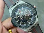 HUB Factory Hublot Big Bang Ferrari 401.NJ.0123.VR 45mm Carbon Leather Strap Arabic Numerals Skeletonized Dial - Image 2