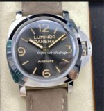 HW Factory Panerai Luminor 1950 PAM605 47mm Steel Leather Strap Arabic Numerals Grey Dial