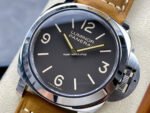 HW Factory Panerai Luminor Base PAM 00390 44mm Steel Leather Strap Arabic Numerals Brown Dial - Image 3