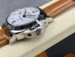 HW Factory Panerai Luminor Marina Logo Pam00778 44mm Steel Leather Strap Arabic Numerals White Dial - Image 6