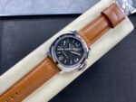HW Factory Panerai Luminor Marina PAM 00111 44mm Steel Leather Strap Arabic Numerals Black Dial - Image 4