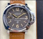 HW Factory Panerai Luminor Marina PAM 00632 44mm Steel Leather Strap Arabic Numerals Brown Dial