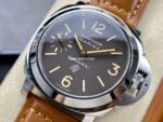 HW Factory Panerai Luminor Marina PAM 00632 44mm Steel Leather Strap Arabic Numerals Brown Dial - Image 3