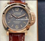 HW Factory Panerai Luminor Marina PAM00511 44mm Rose Gold Leather Strap Arabic Numerals Grey Dial