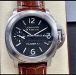 HW Factory Panerai Luminor Marina PAM01390 44mm Steel Leather Strap Arabic Numerals Black Dial