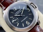 HW Factory Panerai Luminor Marina PAM01390 44mm Steel Leather Strap Arabic Numerals Black Dial - Image 2