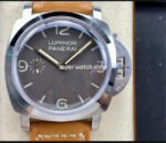 HW Factory Panerai Lumnior PAM1080 47mm Steel Leather Strap Arabic Numerals Black Dial