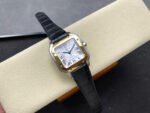 J12 Factory Cartier Santos W2SA0016 35.1mm Leather Strap Roman Numerals Silver Dial - Image 4