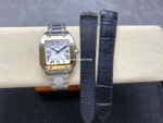 J12 Factory Cartier Santos W2SA0016 35.1mm Leather Strap Roman Numerals Silver Dial - Image 9