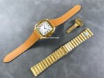 J12 Factory Cartier Santos WGSA0029 39.8mm Leather Strap Roman Numerals White Dial - Image 11