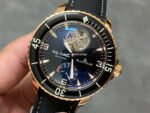 JB Factory Blancpain Fifty Fathoms 5025-3630-52A 45mm Rose Gold Satin Strap Black Dial - Image 3