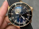 JB Factory Blancpain Fifty Fathoms 5025-3630-52A 45mm Rose Gold Satin Strap Black Dial - Image 2