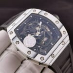 JB Factory Richard Mille Skull RM52-01 44.3mm Ceramics&Titanium Black Rubber Strap Skeletonized Black Dial - Image 2