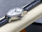 KM Factory Vacheron Constantin Patrimony 47200/000G-9019 Leather Strap White Gold Diamond Bezel White Dial - Image 6