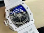 KU Factory Richard Mille RM 011-03 44.5mm Titanium White Rubber Strap Arabic Numerals Skeletonized Dial - Image 7