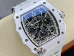KU Factory Richard Mille RM 011-03 44.5mm Titanium White Rubber Strap Arabic Numerals Skeletonized Dial - Image 2
