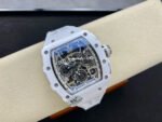 KU Factory Richard Mille RM 011-03 44.5mm Titanium White Rubber Strap Arabic Numerals Skeletonized Dial - Image 4