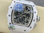 KU Factory Richard Mille RM 011-03 44.5mm Titanium White Rubber Strap Arabic Numerals Skeletonized Dial - Image 3