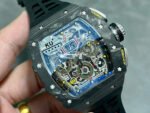 KU Factory Richard Mille RM11-03 44.5mm Carbon Fiber Black Rubber Strap Skeletonized Dial - Image 2