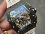 KU Factory Richard Mille RM11-03 44.5mm Carbon Fiber White Rubber Strap Skeletonized Dial - Image 2