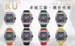 KU Factory Richard Mille RM11-03 44.5mm Carbon Fiber White Rubber Strap Skeletonized Dial - Image 13