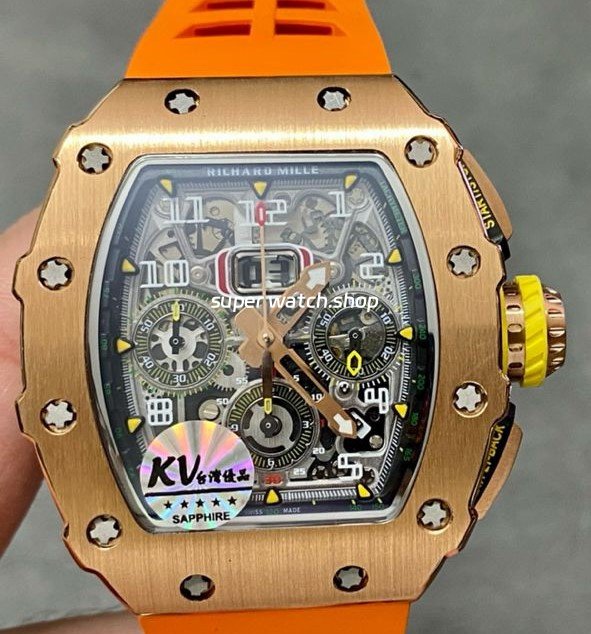 KV-Factory-Richard-Mille-RM011-03-44.5mm-Rose-Gold-Orange-Rubber-Strap-Arabic-Numerals-Skeletoni-5.jpg KV Factory Richard Mille RM011-03 44.5mm Rose Gold Orange Rubber Strap Arabic Numerals Skeletonized Dial - Image 1
