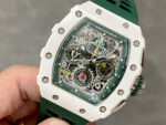 KV Factory Richard Mille RM011-03 CA ATZ 44.5mm Ceramic Green Rubber Strap Skeletonized Green Dial - Image 3