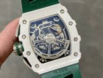KV Factory Richard Mille RM011-03 CA ATZ 44.5mm Ceramic Green Rubber Strap Skeletonized Green Dial - Image 7