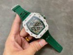 KV Factory Richard Mille RM011-03 CA ATZ 44.5mm Ceramic Green Rubber Strap Skeletonized Green Dial - Image 4