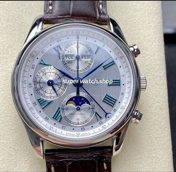 LGS-Factory-Longines-Master-Collection-L2.673.4.71.2-Moonphase-40mm-7.jpg LGS Factory Longines Master Collection Moonphase L2.673.4.71.2 40mm Steel Leather Strap Roman Numerals Silver Dial - Image 1