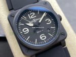 M+ Factory Bell Ross BR 03-92 Ceramic BR0392-BL-CE Ceramic 41mm Rubber Strap Arabic Numerals Black Dial - Image 2