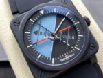 M+ Factory Bell Ross BR 03 BR03A-HRZ-CESRB Horizon 41mm Ceramic Rubber Strap Lines Black Dial - Image 2