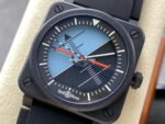 M+ Factory Bell Ross BR 03 BR03A-HRZ-CESRB Horizon 41mm Ceramic Rubber Strap Lines Black Dial - Image 3