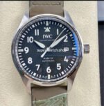 M+ Factory IWC Pilot Mark IW328201 40mm Steel Brown Leather Strap Arabic Numerals Black Dial