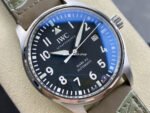 M+ Factory IWC Pilot Mark IW328201 40mm Steel Brown Leather Strap Arabic Numerals Black Dial - Image 2