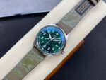 M+ Factory IWC Pilot Mark IW328205 40mm Steel Brown Leather Strap Arabic Numerals Green Dial - Image 4