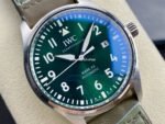M+ Factory IWC Pilot Mark IW328205 40mm Steel Brown Leather Strap Arabic Numerals Green Dial - Image 2