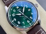 M+ Factory IWC Pilot Mark IW328205 40mm Steel Leather Strap Arabic Numerals Green Dial - Image 2