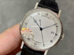 MKS Factory Breguet Classique 5177BB159V6 38mm White Gold Leather Strap Roman Numerals Silver Dial - Image 3