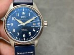 MKS Factory IWC Pilot MarkXX IW328203 40mm Steel Leather Strap Blue Arabic Numerals Dial