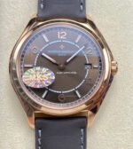 MKS Factory Vacheron Constantin Fiftysix 4600E/000R-B576 40mm Rose gold Leather Strap Arabic Numerals Brown Dial
