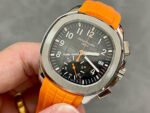 MMA Factory Patek Philippe Aquanaut 42.2mm 5968A-001 Orange Rubber Strap Black Dial - Image 3