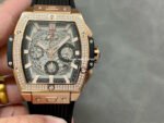 MS Factory Hublot Spirit of Big Bang 642.OX.0180.RX.1104 42mm Rose Gold Rubber Strap Skeletonized Dial