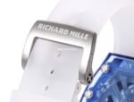 MS Factory Richard Mille RM052 44mm Blue Sapphire Crystal Emulsion Rubber Strap Skeletonized Skull Black Dial - Image 9
