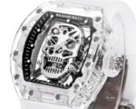 MS Factory Richard Mille RM052 44mm Clear Sapphire Crystal Emulsion Rubber Strap Skeletonized Skull Black Dial - Image 3