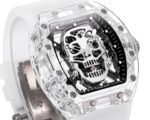 MS Factory Richard Mille RM052 44mm Clear Sapphire Crystal Emulsion Rubber Strap Skeletonized Skull Black Dial - Image 2